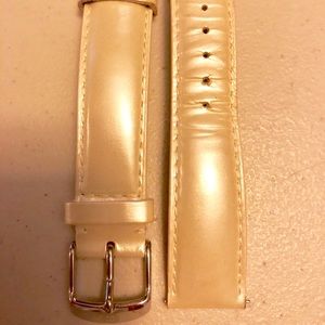 Michele Metallic Saffiano Leather Strap
